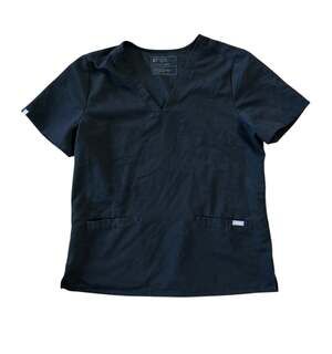 FIGS Women’s Technical Collection Scrub Top – Black – Size L